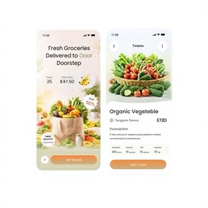 Application mobile de livraison d'épicerie – Achetez des produits d'épicerie en ligne, gagnez accès aux paniers, suivez les commandes, organisez les livraisons et payez en toute sécurité. - Product Image 1