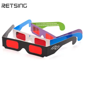 Gizli kırmızı dekoder casus gözlük özel baskılı kağıt 3D gözlük kırmızı filtreler Lens gözlük