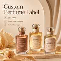 Label Parfum Bingkai Bunga Vintage Kustom Stiker Tahan Air Logo Kustom untuk Botol Parfum Kaca Bulat