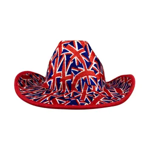 Бархатная ковбойская шляпа с флагом Джека-британский маскарадный костюм-Ее Величество королева британские украшения