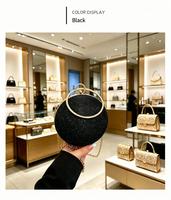 Sac à bandoulière rond en chaîne, orné de diamants, pour femme, idéal pour les soirées et les dîners – Vente en gros