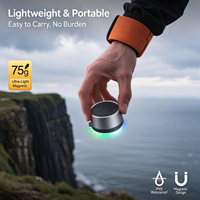 Speaker Mini Magnetik 5.0 3W Tahan Air Nirkabel TWS USB Isi Ulang Pemutar Audio ABS untuk Luar Ruangan dan Perangkat Seluler
