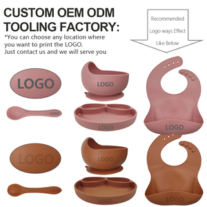 <span class=keywords><strong>Vaisselle</strong></span> OEM ODM pour bébé ensemble d'alimentation bol à dîner en silicone pour tout-petits assiette à ventouse avec cuillère couverts avec logo personnalisé usine - Product Image 4