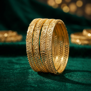 Vente en gros de bracelets indiens traditionnels plaqués or, bracelets en or à motifs floraux, bracelet à la mode, bracelets de mode, bracelet en laiton. - Product Image 2