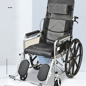 Fauteuil roulant manuel léger avec fonction toilette pour personnes âgées et handicapées, frein en U, design pliable - Product Image 1