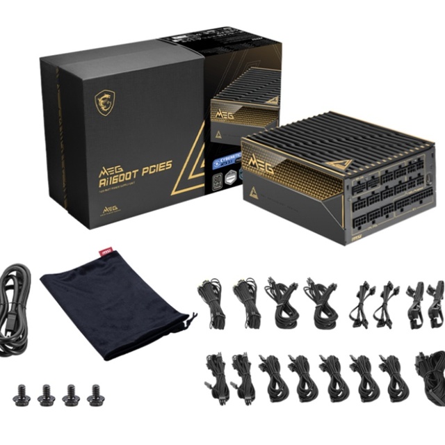 Wholesale MSI MEG Ai1600T PCIE5 ATX3.0 DC Power Supply Full Modular Gold PSU 16000W for Gaming Desktop Switching Power Supply