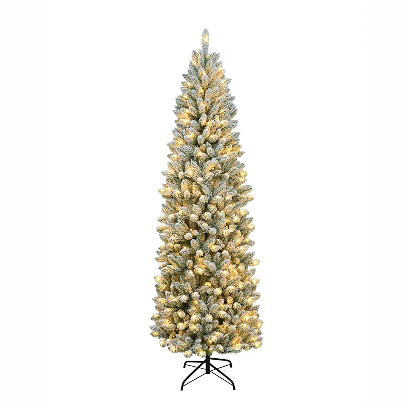 Decorazione natalizia di alta qualità verde sottile Pvc a buon mercato Mini albero di natale artificiale con luci a Led