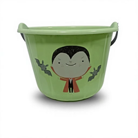Seau à bonbons en plastique en forme de citrouille de dessin animé pour Halloween, idéal pour les enfants, parfait pour la décoration de maison hantée ou comme accessoire de déguisement.