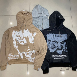 Personnalisé Divers Vintage Street Style Chaîne Capuche Pull Imprimé Washed Hoodie - Product Image 1