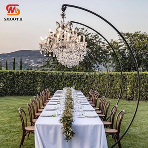 Tall 10ft Crystal Chandelier Bracket Metal Semicircle Frame Road Lead <strong>Wedding</strong> Arch Chandelier Stands <strong>Props</strong> for Party Events - Product Image 3