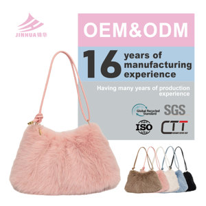 Borsa a Spalla da Donna Autunno Inverno alla Moda in Morbida Pelliccia Sintetica di Visone con Chiusura a Cerniera Capacità 1-3L - Product Image 1