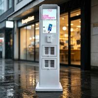 Borne de recharge mobile étanche à 24 emplacements avec écran pour la location de batteries externes et système de partage de batteries externes
