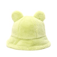 Joli chapeau seau personnalisé réglable en forme d'animal à fourrure uni avec oreilles