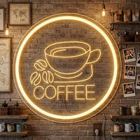 Enseigne néon LED personnalisable en acrylique pour café, salon ou salle de thé – Nouveauté du soir