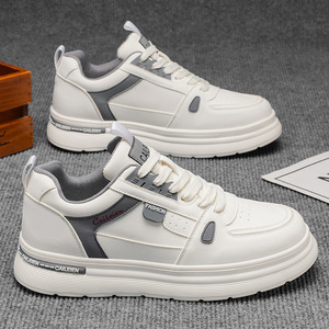 Zapatos de skate para hombre, zapatillas de cuero a la moda para hombre, zapatos deportivos informales, zapatos de skate para adolescentes, zapatos planos de diseñador - Product Image 5