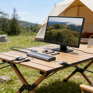 Adaptateur multiport <span class=keywords><strong>USB</strong></span>-<span class=keywords><strong>C</strong></span> multifonction 6-en-1 pour 2.0 4K 30Hz 6 <span class=keywords><strong>USB</strong></span> 3.0 3.5MM AUX en alliage d'aluminium, station d'accueil 6 ports en stock - Product Image 3