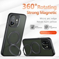 Étui magnétique transparent mat en métal avec support rotatif à 360 degrés pour OnePlus 15 13 12 15R 15T 13R 13T 12R / Turbo 6 6V / Ace 6 6T 5 Pro