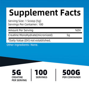 Créatine monohydrate micronisée en poudre pour adultes, marque privée, pour la musculation, la force, complément sportif, emballage personnalisé, santé - Product Image 5