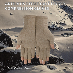 Guantes de Compresión de Algodón para Artritis, Estilo Medio Dedo, Alta Calidad, Alivio del Dolor y la Hinchazón en las Manos, Talla L - Product Image 2