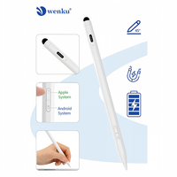Pena Stylus Plastik Universal 2X Pengisian Cepat Mode Ganda Pensil Stylus Aktif Daya Tarik Magnetik Ujung Pena yang Dapat Diganti untuk Semua