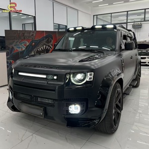 Kit carrosserie en ABS noir brillant effet fibre de carbone pour Land Rover Defender 2020-2024, kits série U, garde-boue, cache-roue, pare-chocs avant, lame aérodynamique - Product Image 2