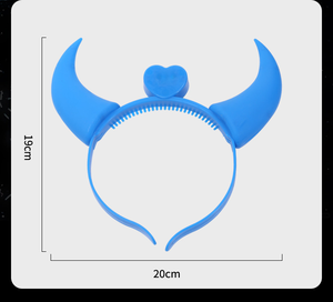 Nicro Vente flash, serre-tête en plastique en forme de cornes de <span class=keywords><strong>diable</strong></span> qui brillent dans le noir, costume d'Halloween, lumière LED, cadeau promotionnel, faveur de fête Neno - Product Image 3