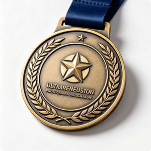 Custom Antique Bronze 3D Embossed Metal Sports Theme Casting Silver-Plated Commemorative Medal Corporate Award - Product Image 1