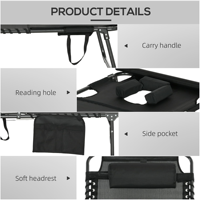 Chaise de camping pliante en aluminium avec trou pour le visage, design léger et écologique pour l'extérieur