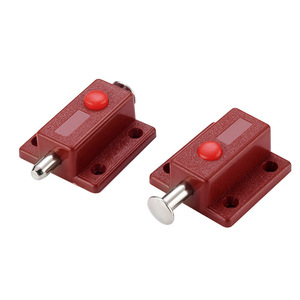 Pestillo de puerta automático de plástico ABS con botón con resorte para puertas de gabinetes de seguridad de madera, accesorios para muebles, color blanco - Product Image 2
