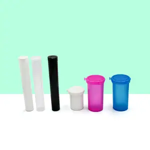 Contenedores Pop Top pequeños, muestra gratis, embalaje preenrollado, botellas de tubo superior Pop, frasco de plástico resistente para niños