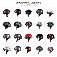 Casque de moto demi-face pour trajets urbains avec visière solaire intégrée pour hommes et femmes, idéal pour la conduite quotidienne en ville
