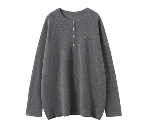 <span class=keywords><strong>Pull</strong></span> en <span class=keywords><strong>cachemire</strong></span> et laine mélangée pour <span class=keywords><strong>femme</strong></span>, coupe ample, avec boutons aux épaules, fabrication sur mesure - Product Image 4