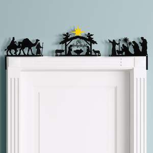 Décoration de porte de Noël en métal, motif de crèche, pour cadre de porte, armoire, étagère, fenêtre, mur, maison, bureau, cuisine, décorations chrétiennes - Product Image 1