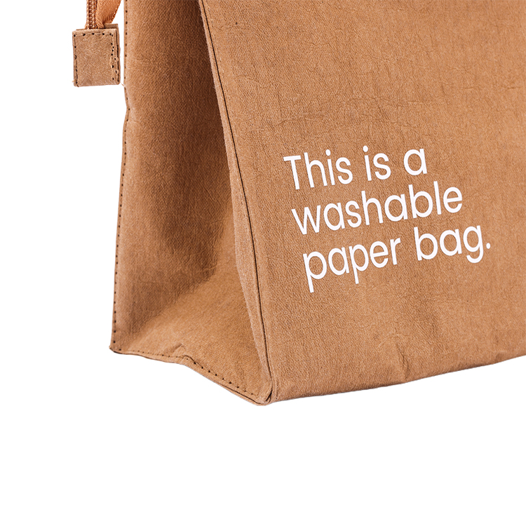 Wholesale Custom Printed Logo Waterproof Thermal Washable Kraft Dupont Insulated Tyvek Paper Lunch Cooler Bag