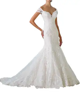 웨딩 드레스 여름 신부 가운 웨딩 드레스 패션 튜브 탑 레이스 간단한 신부 가운 웨딩 드레스 긴