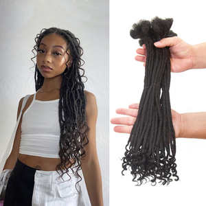 Tự nhiên màu đen 100% thực sự tóc con người afro kinky locs với xoăn kết thúc phần mở rộng có thể được nhuộm và tẩy trắng cho nam giới phụ nữ trẻ em - Product Image 1