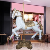Statue de licorne en résine taille réelle, en fibre de verre, cheval carrousel musical à pièces de monnaie à vendre