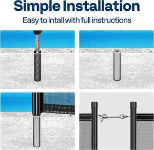 Barrière de sécurité pour enfants de 4 pieds de haut, clôture de <span class=keywords><strong>piscine</strong></span> en maille amovible avec poteaux en aluminium pour piscines, matériau PE, clôture de sécurité pour <span class=keywords><strong>piscine</strong></span> - Product Image 2