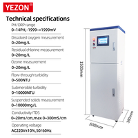 Analyseur de qualité de l'eau Yezon YZ6710 4-20ma RS485 multiparamètres avec stockage local et cloud via Internet, pH, ORP, conductivité, TDS, DO