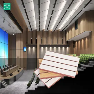 TianGe wholesale fireproof sound insulation grooved wood paneling acoustic wall panel for walls