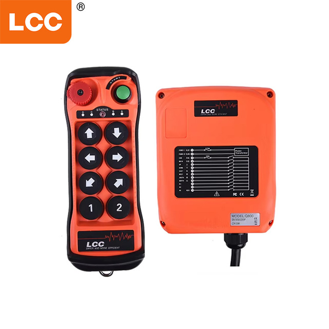Industrial Wireless Crane Remote Control Q800 8CH Transmitter Receiver 24V DC Push Button for Hoist Crane Lift Truck