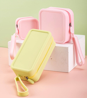 Tas Makeup Silikon Tahan Air dengan Ritsleting, Tempat Penyimpanan Portabel, Dompet Kartu ID, Tempat Lipstik dan Kuas, Ukuran Kompak untuk Perjalanan, Dapat Dikustomisasi