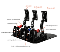 CAMMUS Driving Force Games - Pédales de direction en aluminium Direct Drive pour simulateur de course et de drift, 15 Nm de couple, double vibration