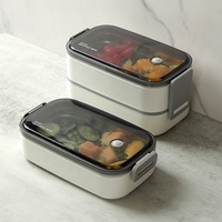Boîte à bento empilable en métal Inox pour adulte étudiant bureau école acier inoxydable coréen Tiffin Double couche isolée boîte à lunch