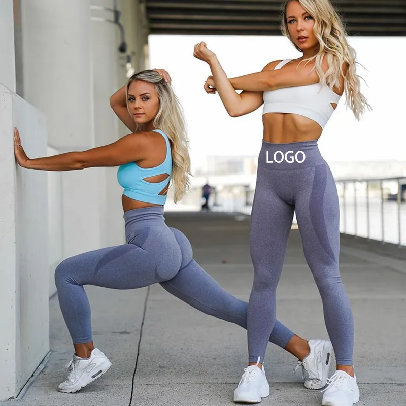 Custom Logo Mallas Para Mujer High Waist Yoga Gym Pants Nvgtn Sport Workout Seamless Leggings For Women