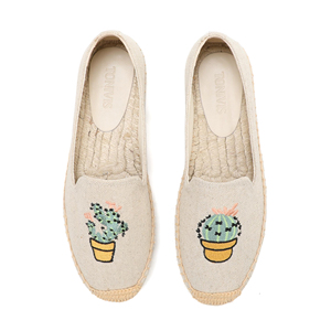 Espadrilles légères en chanvre pour femmes, à enfiler, plates de haute qualité, respirantes, pour le printemps, l'automne et l'été, chaussures de marche florales - Product Image 2
