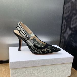 Zapatos de Mujer de Marca Reconocida, Diseño de Alta Calidad, Lazo Bordado con Letras, Punta en Pico, Tejido Floral - Product Image 2