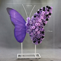 Support de toile de fond papillon, arche de mariage, fleurs artificielles géantes en soie, Segro 7-8 pieds, décoration pour mariage, anniversaire, cérémonie