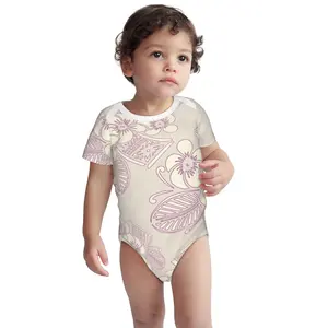 Vêtements pour nouveau-né, barboteuse en coton doux, imprimé personnalisé, motif tribal, motif polynésien, combinaison pour bébé