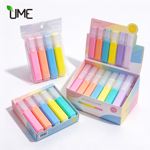 Ensemble de surligneurs pastel Macaron avec logo personnalisé, pointe biseautée, couleurs douces, pour fournitures scolaires, cadeau promotionnel - Product Image 1